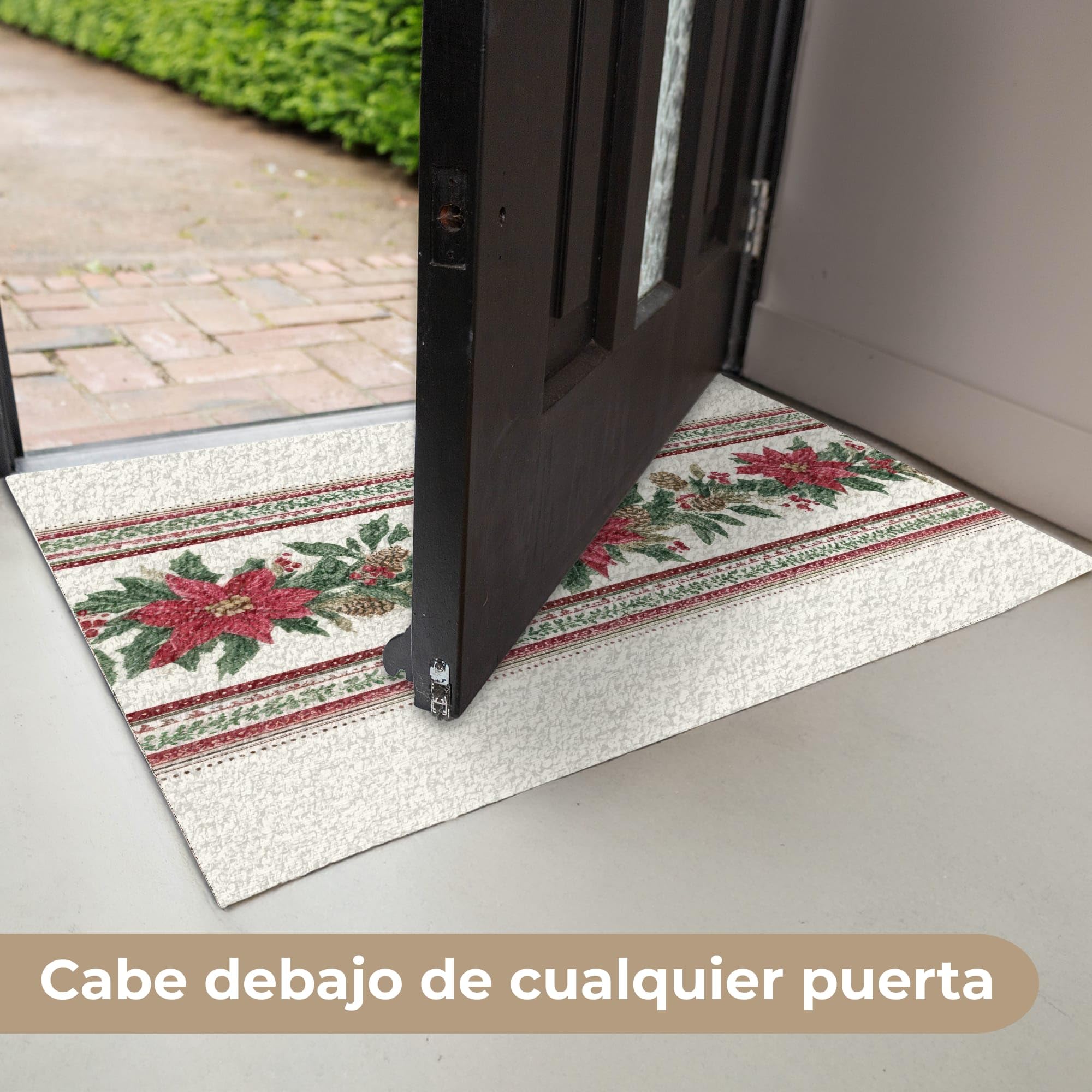 MuchoWow© Felpudo 40x60 cm Graciosos Divertidos Divertido Entrada Casa Tapete Goma Original Amazon Alfombra de Alfombrillas Interior Exterior Tira Navidad - Flor Pascua - Rojo - Verde
