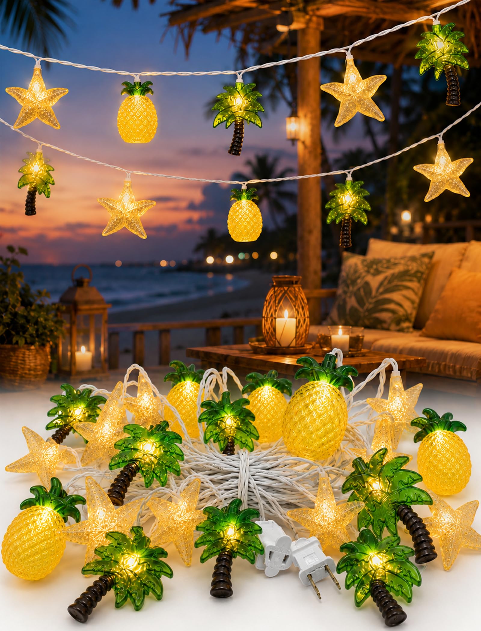 Konictom Hawaiian Beach String Lights