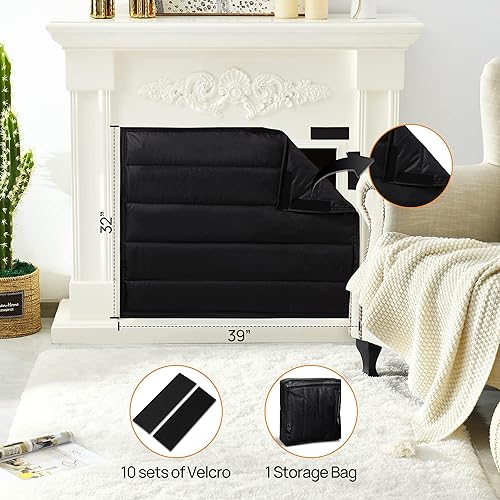 Miniatura 5 de TURBRO Funda magnética para chimenea, 39 pulgadas de ancho x 32 pulgadas de alto, bloqueador magnético de corrientes de aire, aislamiento de