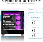 KEDIERS PC CASE ATX 7 PWM ARGB Ventilateurs pré-installés, boîtier d'ordinateur Mid Tower de type C avec double verre trempé plein vue, jeu PC C'est une affaire, Black,P4 ARGB