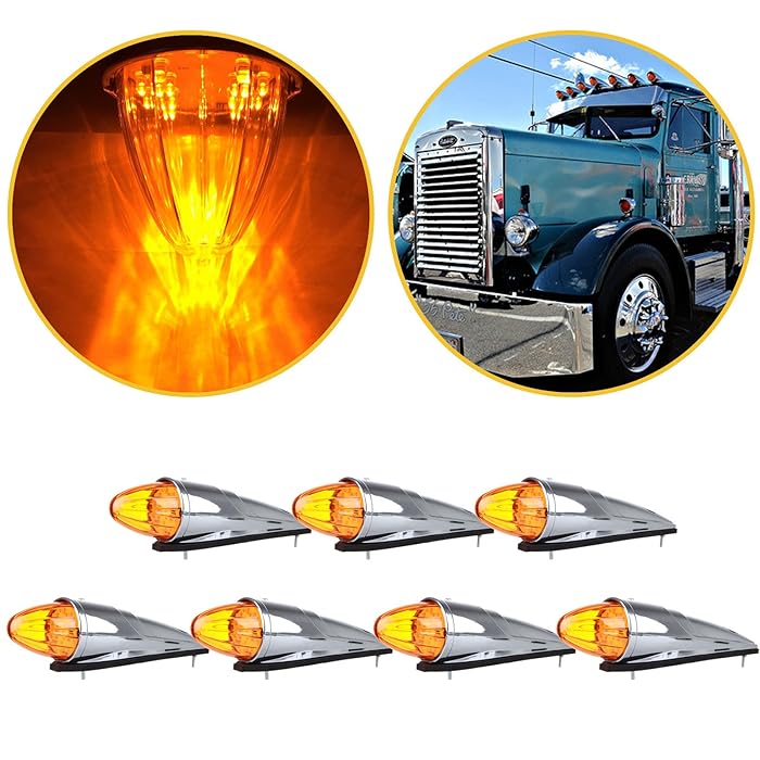 Buy ECCPP Cab Marker Light 7X Amber 17LED Chrome Torpedo Cab Marker