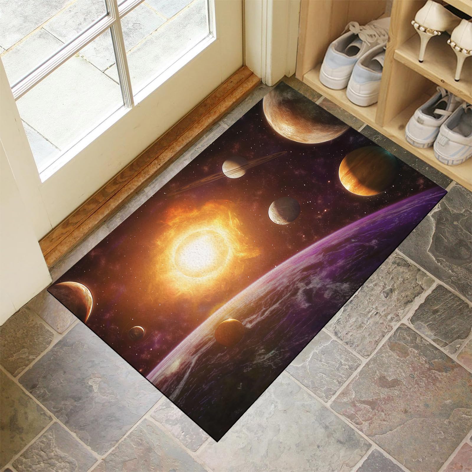 Paillasson système solaire pour cuisine et chambre tapis robuste et lavable