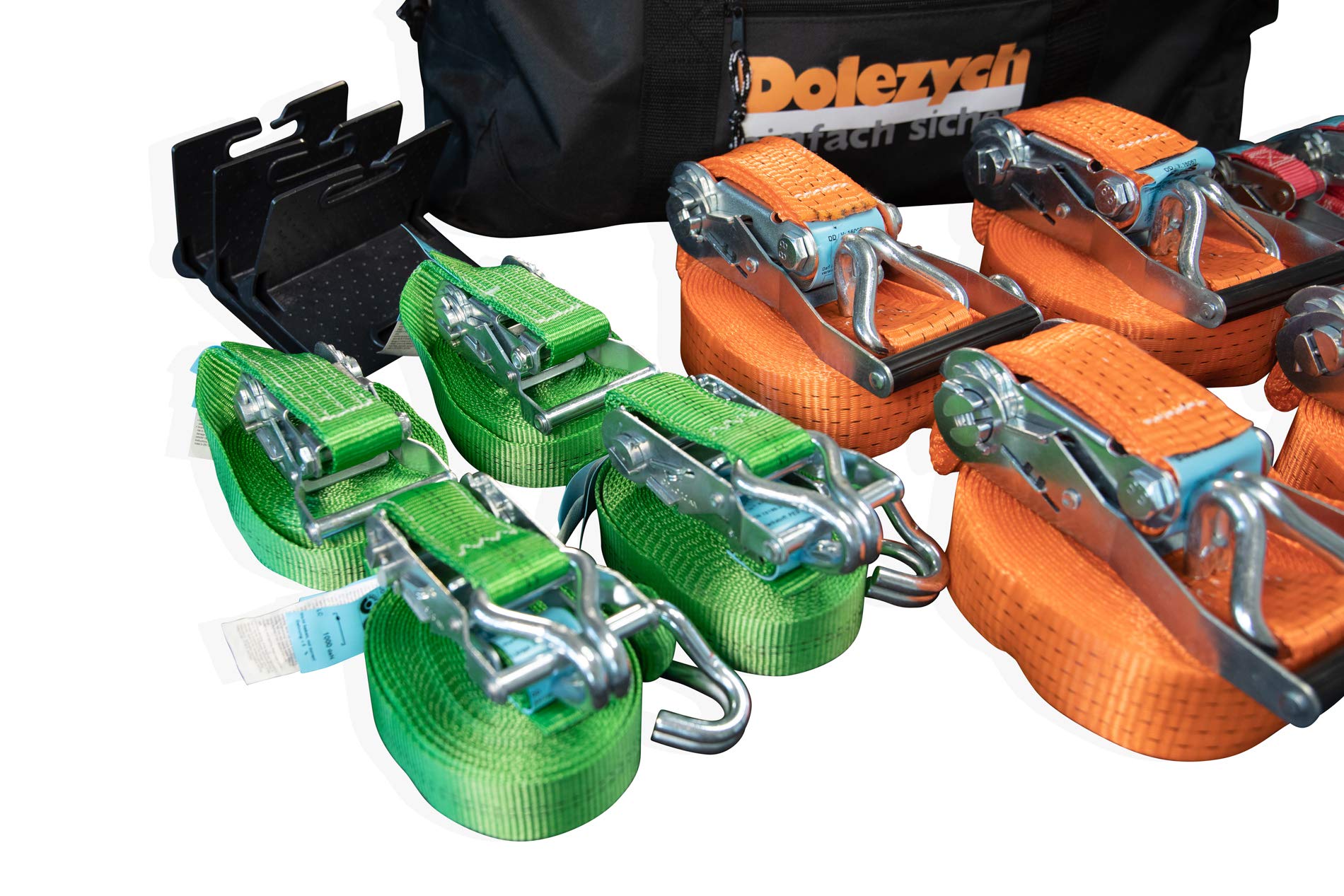 Dolezych Set di Sicure Del Carico, Multi-Uso, con Cinghie di Fissaggio/Paraspigoli/Tappetini Antiscivolo, 26 Parti – Diversi Colori