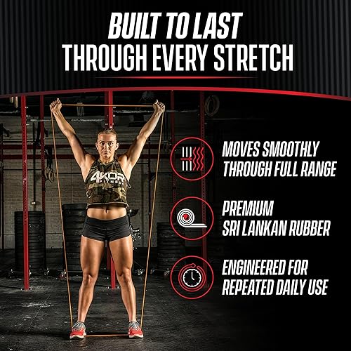 Miniatura 6 de 4KOR Fitness 41” Resistance Loop Band - Pair of 2 Orange Resistance Bands (5 to 15 Pounds - 0.25 inches Wide) for Mobility, Yoga, Physical Therapy,