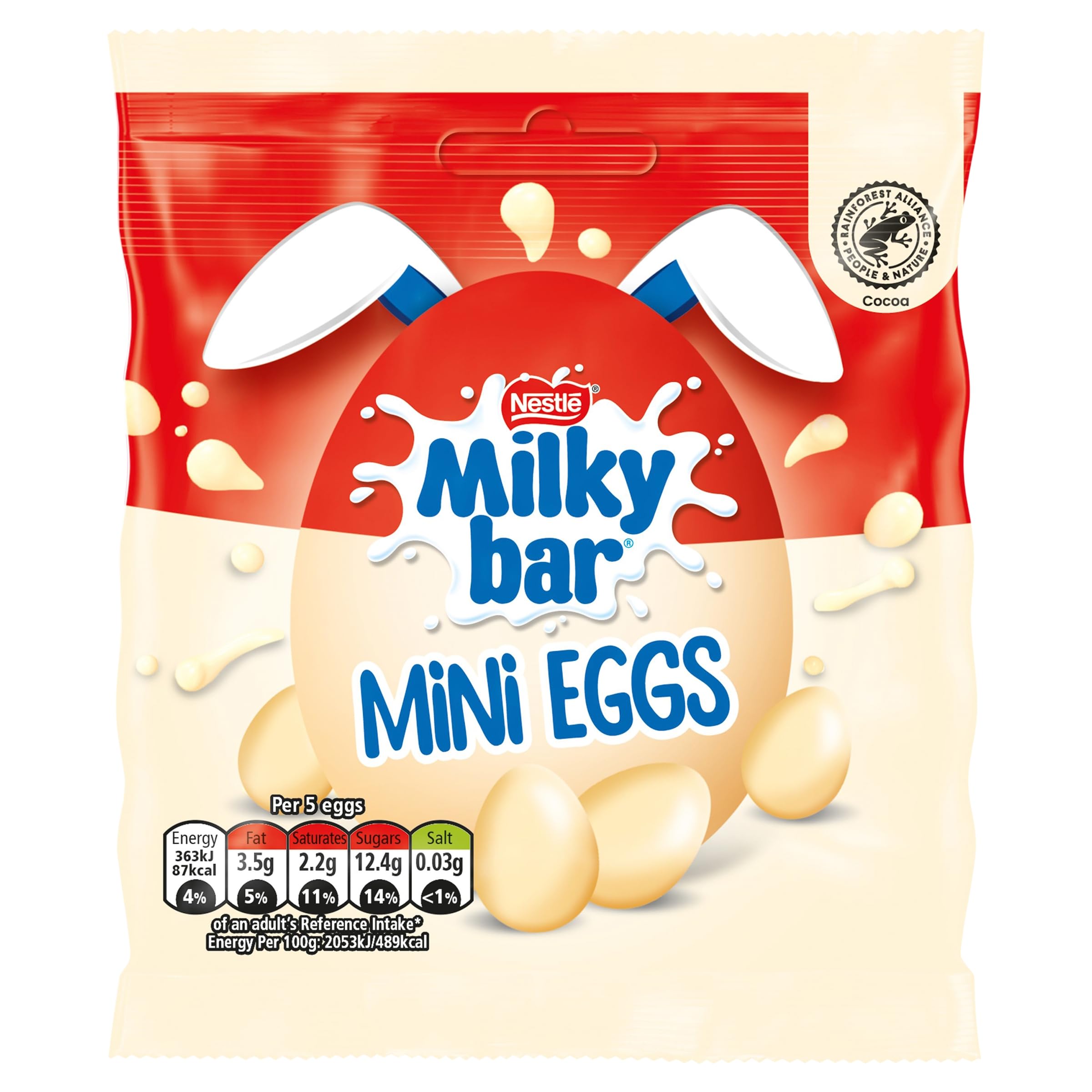 Milkybar White Chocolate Easter Mini Eggs Sharing Bag, 80g | Pack of 1