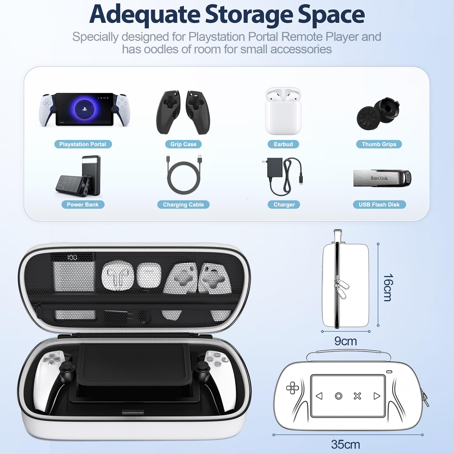Tokluck Custodia per Playstation Portal Remote Player, Custodia PS Portal Accessori, Cover con Playstation Portal/ PS Portal, PS Portal Cover Kit Bianco