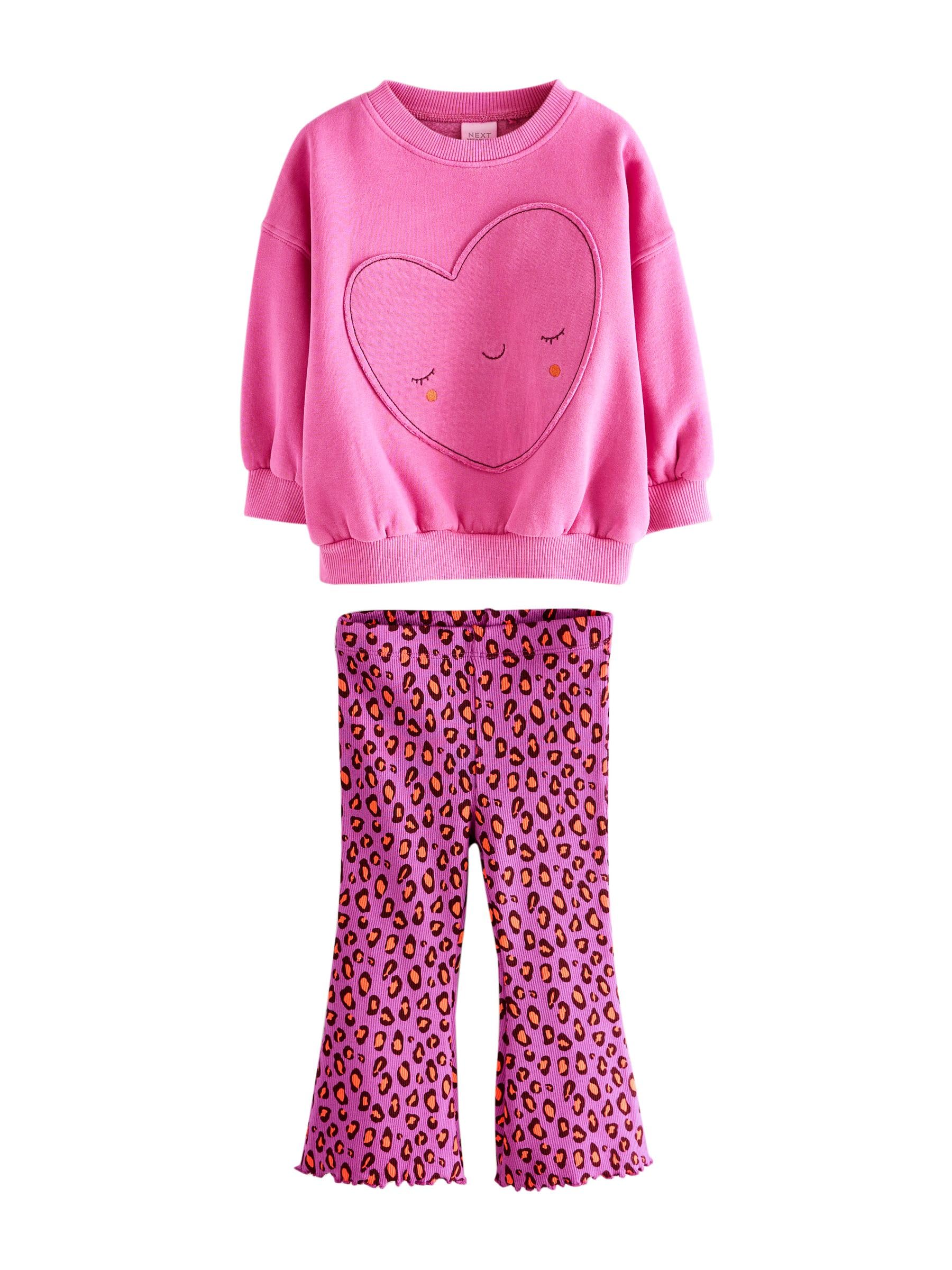 NEXT Mädchen Sweatshirt und Leggings mit Schlag im Set