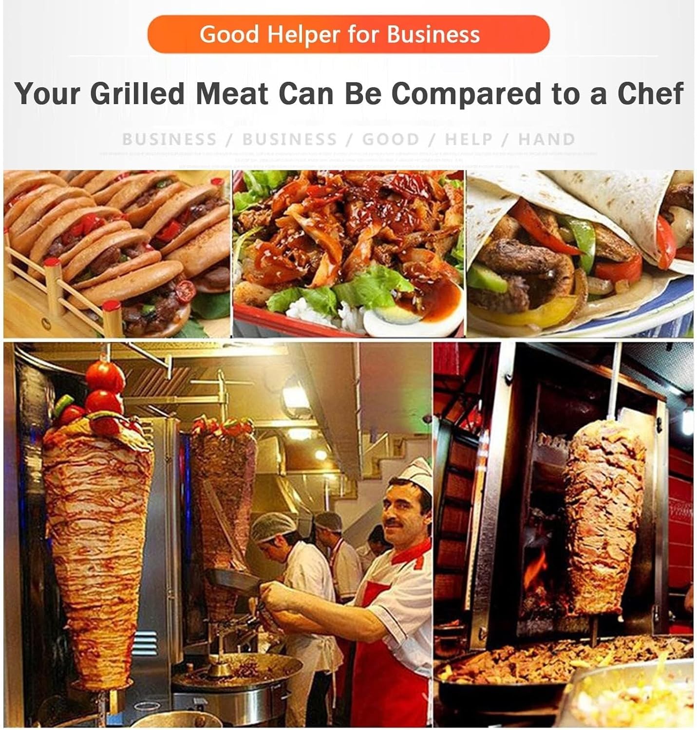 Countertop Gas Vertical Rotating Oven, Rotisserie Shawarma Machine, Kebob Machine, Stain Resistant & Energy Efficient with Heat Resistant Door, for Chicken Roaster, Tacos Meat