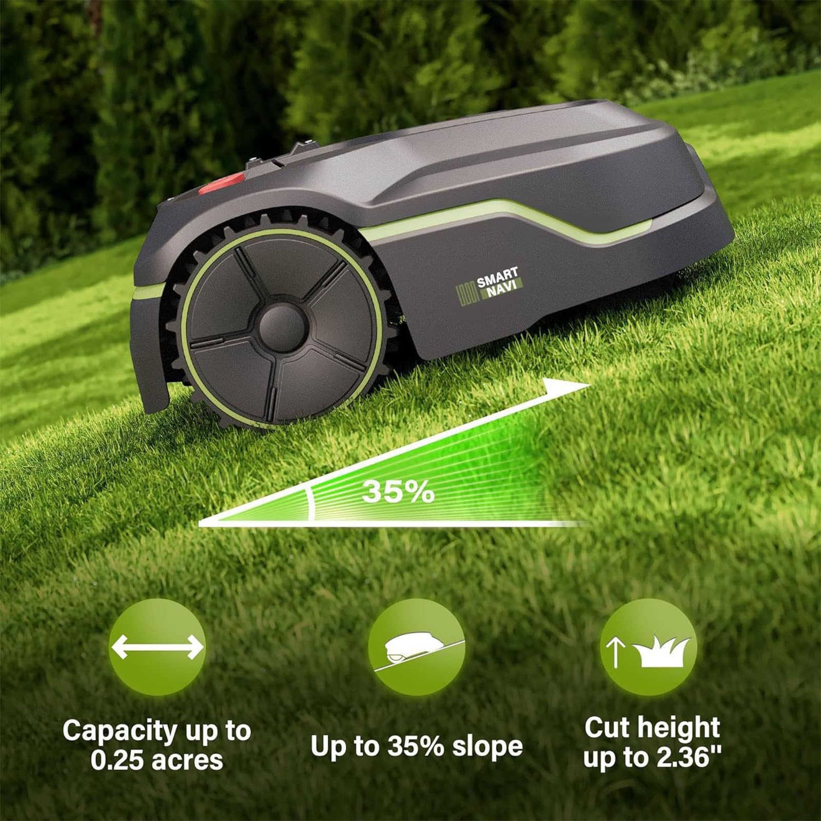 Robot tagliaerba Senza Fili perimetri di 600-800 m², mappatura Automatica, Posizionamento Ultra-Wideband + Visione + GPS, Gestione a 16 Zone, evitamento Intelligente degli Ostacoli