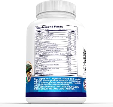 Glucosamine Chondroitin MSM Supplement 1900mg Glucosamine Sulfate, MSM Supplement & Chondroitin Sulfate High Potency Complex with Green Lipped Mussel 90 Tablets