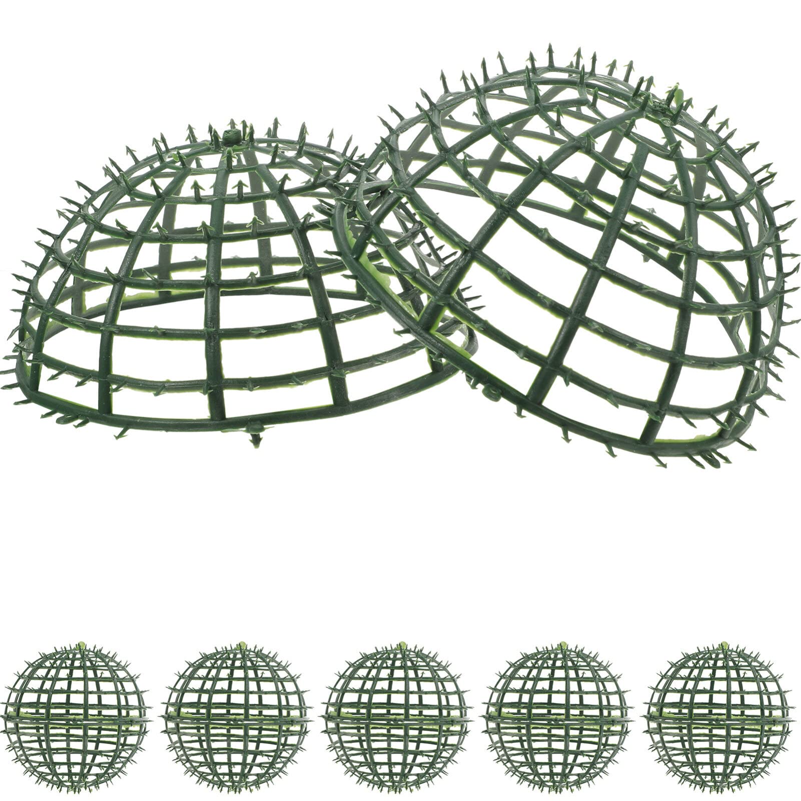VOSAREA 6pcs Flower Arrangement Garden Supply Faux Green Ball Frame Rack DIY Supplies Wedding Supplies Grass Ball Shelf Flower Holding Rack Topiary Cage Frame Flower Arranging Rack