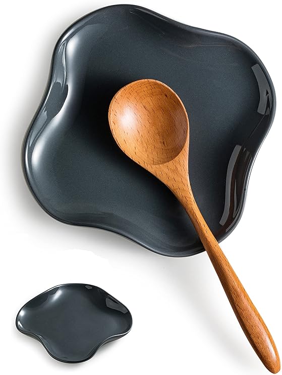 Cormomu Spoon Holder, Multifunctional Glaze Porcelain Spoon