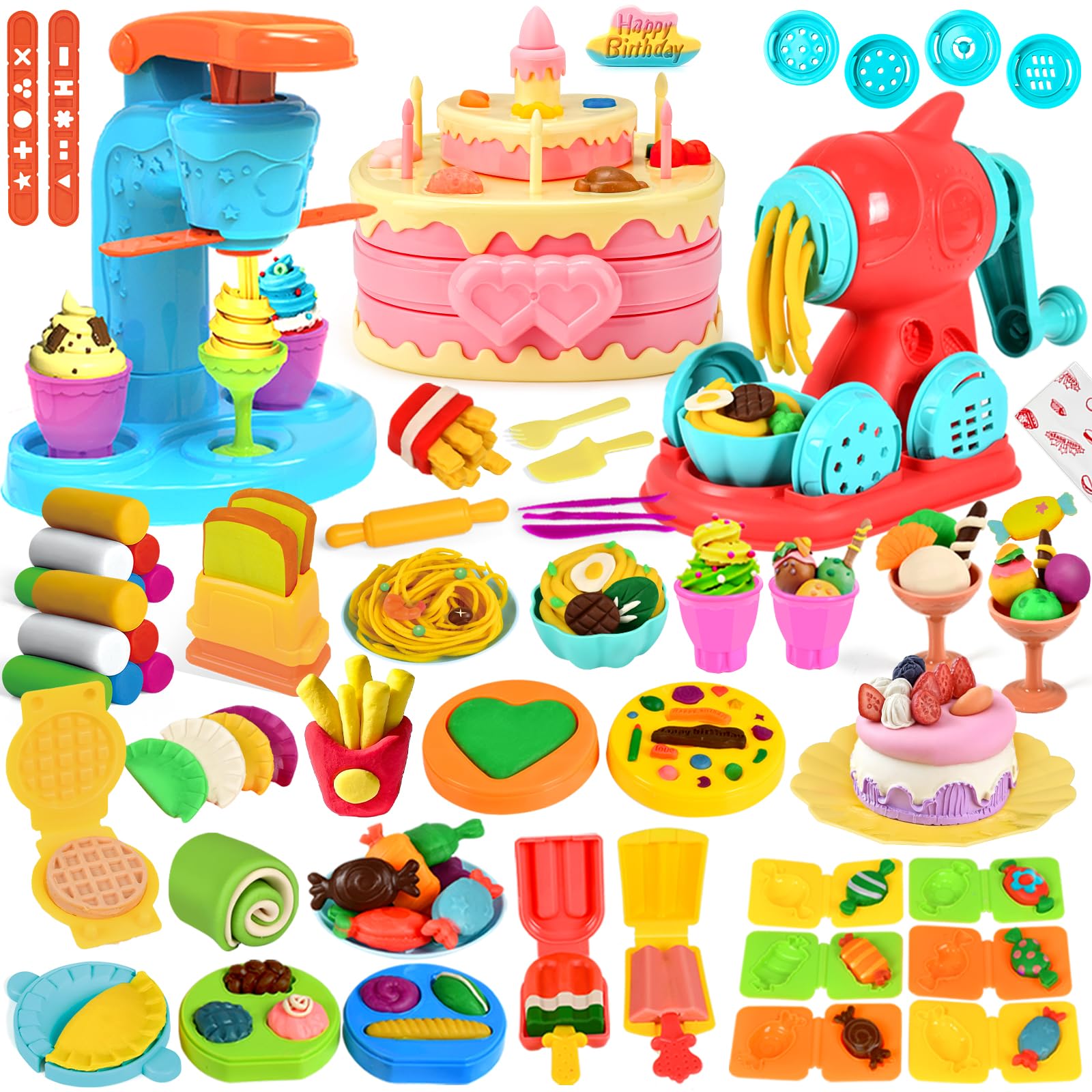 Amazon.com: Aprilwolf 61 PCS 3 in 1 Dough Sets for Kids Ages 3-4-8