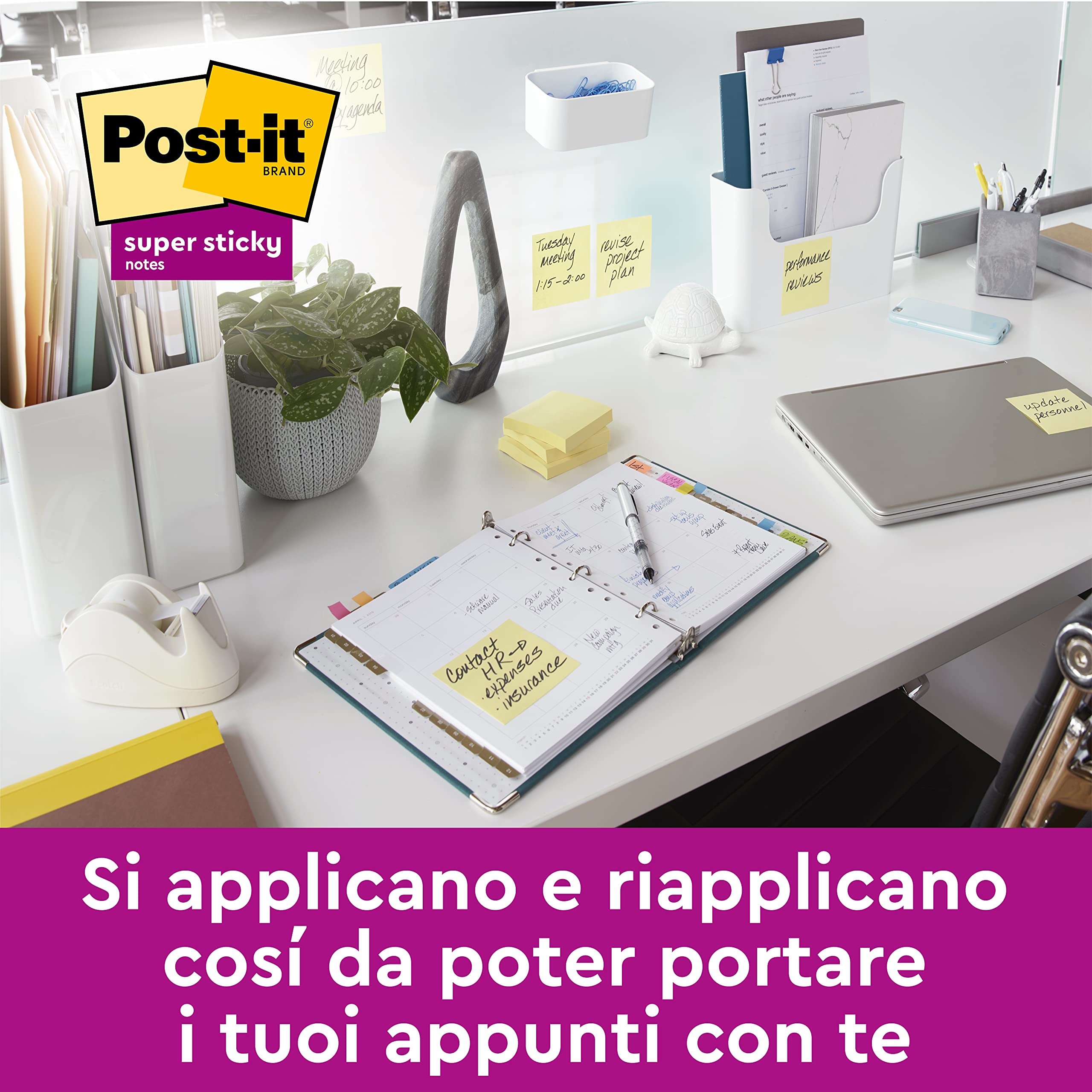 Post-It Foglietti Super Sticky Giallo 76x127mm 90 Fogli 4+2 Blocchetti