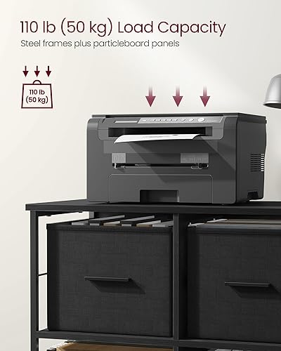 Miniatura 11 de VASAGLE Archivador con 3 cajones, soporte para impresora, estante de almacenamiento de cubo, para A4, documentos tamaño carta, caja