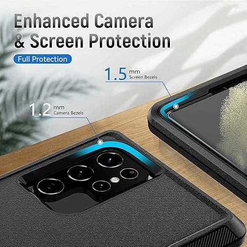 Miniatura 5 de Funda para Samsung Galaxy S22 Ultra Defender, diseño de camuflaje, funda híbrida a prueba de golpes, diseño de doble capa, cubierta dura para