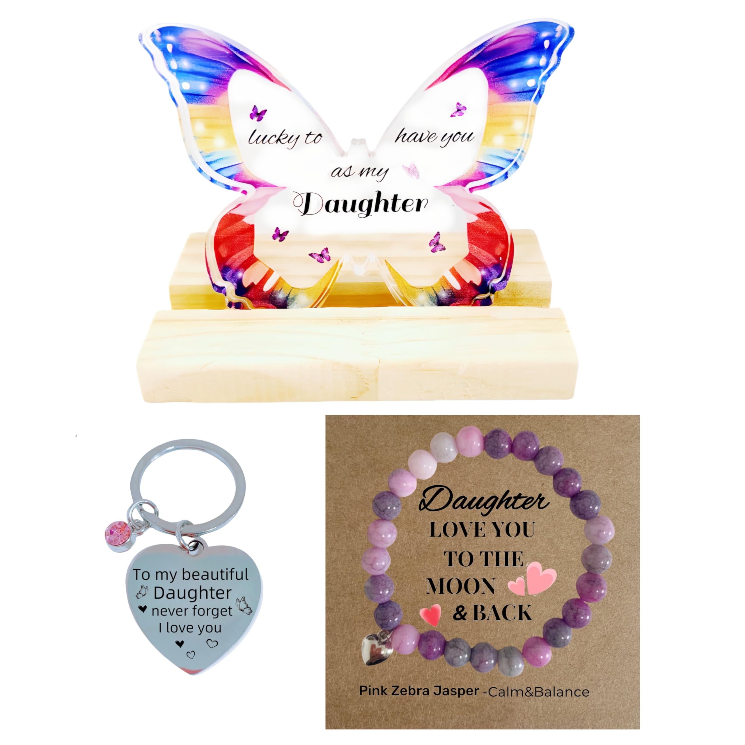 Woshidefa Multicolor Thoughtful Birthday Gift For Daughter - Meaningful Butterfly Decor (Multicolor)