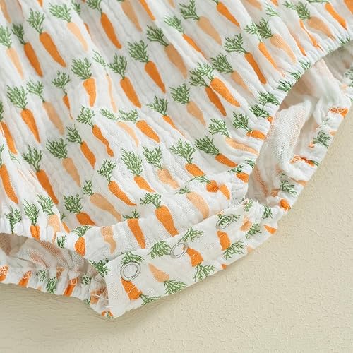 Miniatura 44 de Traje de bebé recién nacido, lindo mameluco de manga larga fruncido, cómodo traje de bebé niña Naranja