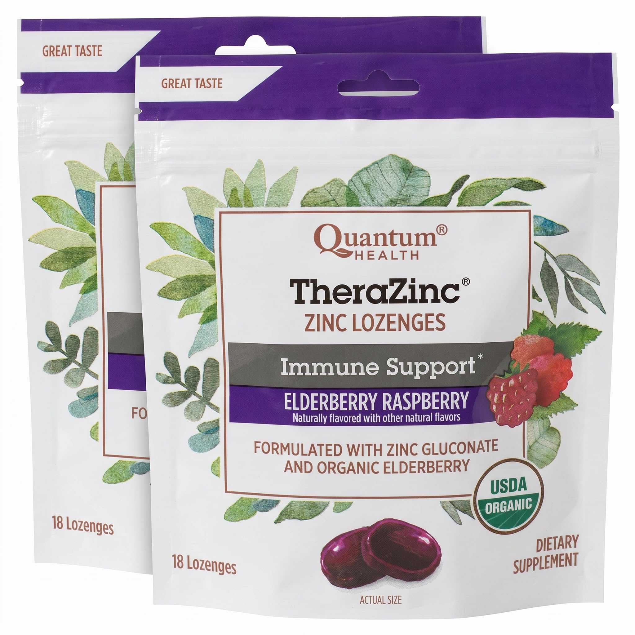 Quantum Health TheraZinc Organic Immune Support Elderberry, 18 Lozenges — Amazon image 10