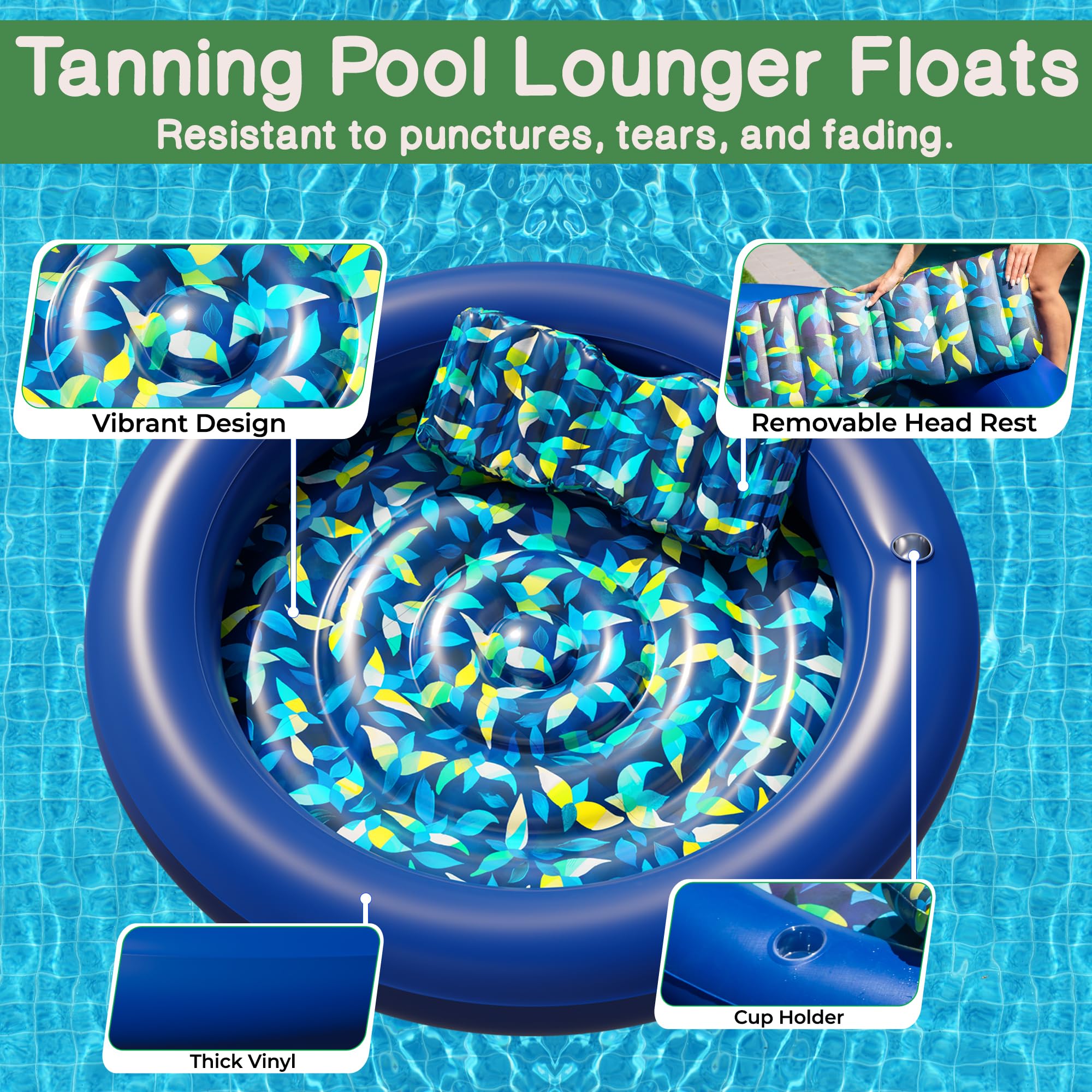 Tanning Raft Snapklik.com : Huge Round 76 X 76 Tanning Pool Lounger, Pool Float ...