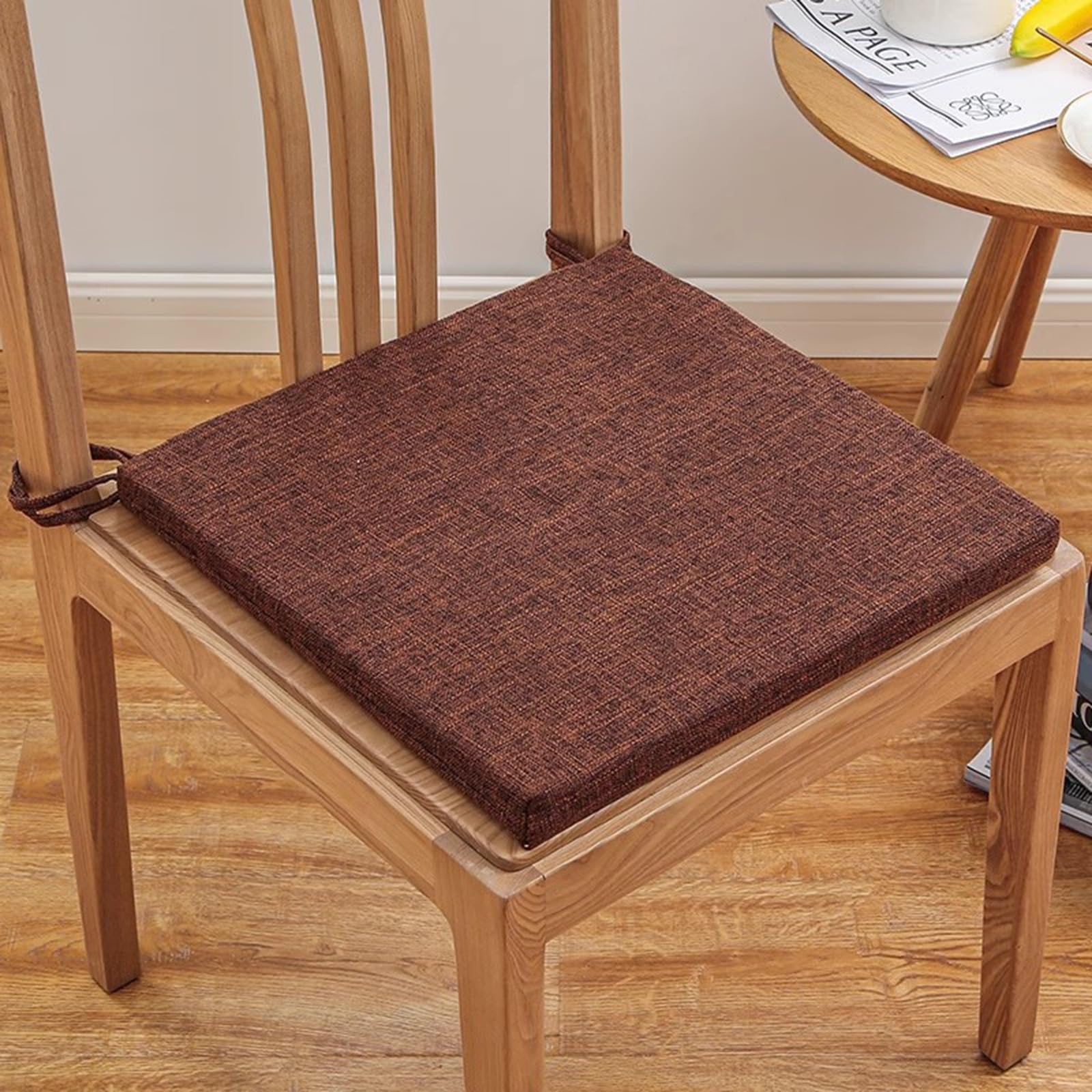 Cuscino di rialzo per poltrona 40X40X5cm 4 pezzi con cinghie di fissaggio, comodo memory foam spesso, cuscino per seduta lavabile con cerniera, tappetino per sedia per soggiorno, sala da pra
