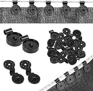 UgyDuky 100Pcs Shade Cloth Heavy Duty Lock Grip Shade Cloth Plastic Clips Windproof Shade Cloth Lock Grip Awning Clamp Grip Greenhouse Shade Cloth Fix Clamp Round Plastic Tarp Clips Detachable Shade Netting Clips for Garden Netting, Anti Bird Netting, Sun Shade Net