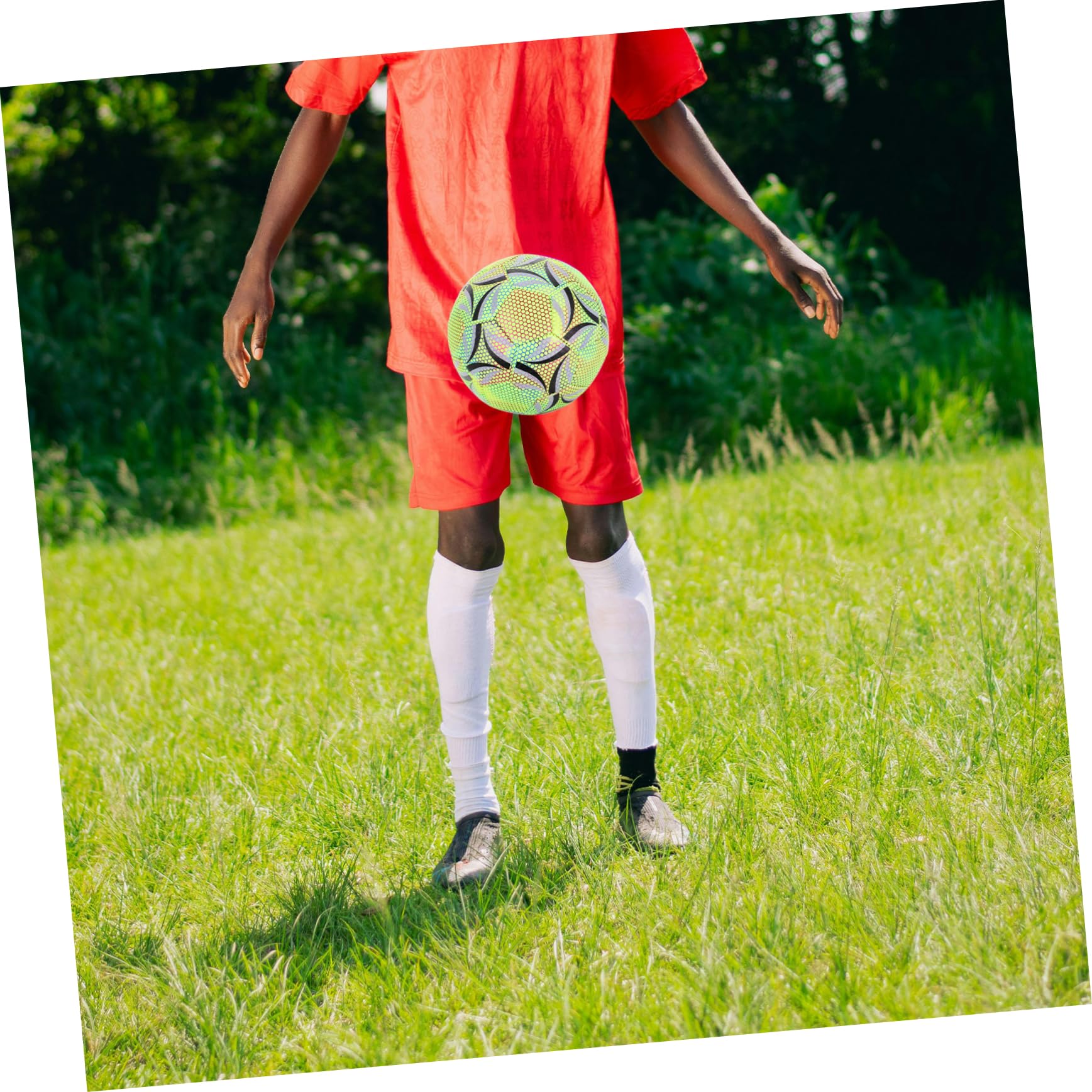 Toyvian Pelota de Fútbol Glow In The Dark para Entrenamiento Adultos de Fútbol de Rendimiento para Partidos de Día y Noche Superficie Ergonómica y Diseño Luminiscente