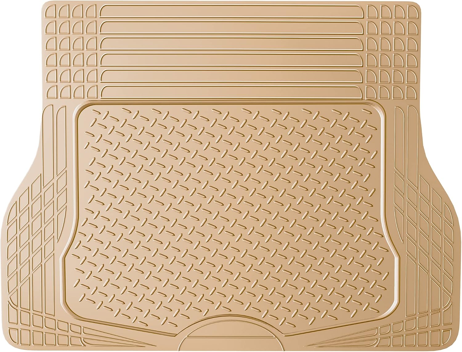OxGord All-Weather Rubber Cargo-Liner - Waterproof Trunk Protector/Cover for Rear - Best for Rough Luggage, Dog, Pets, Spills, Car, SUV, Minivan, Truck, Beige