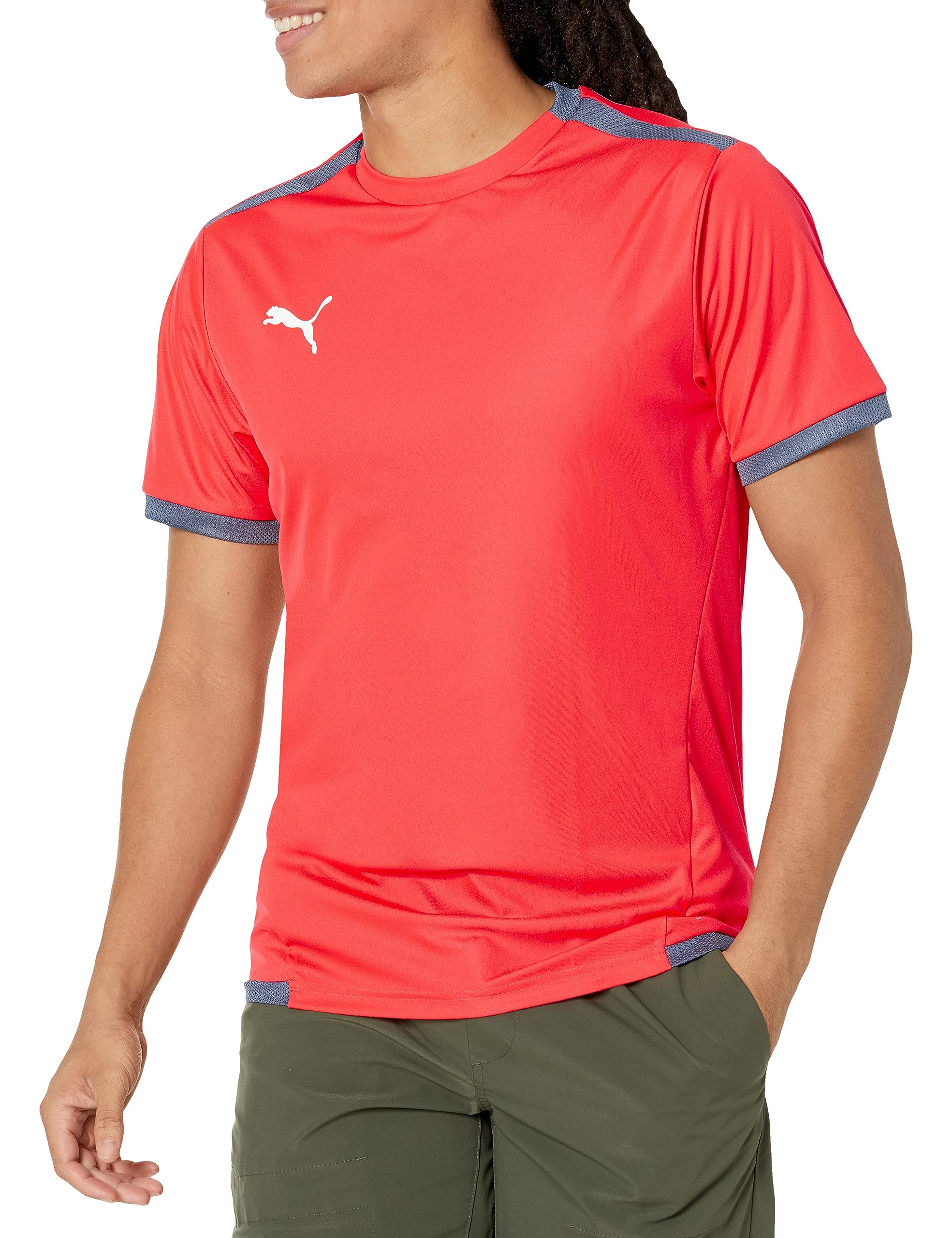 PUMA Men's Standard TeamLIGA Jersey, Fire Orchid-AH23, Large