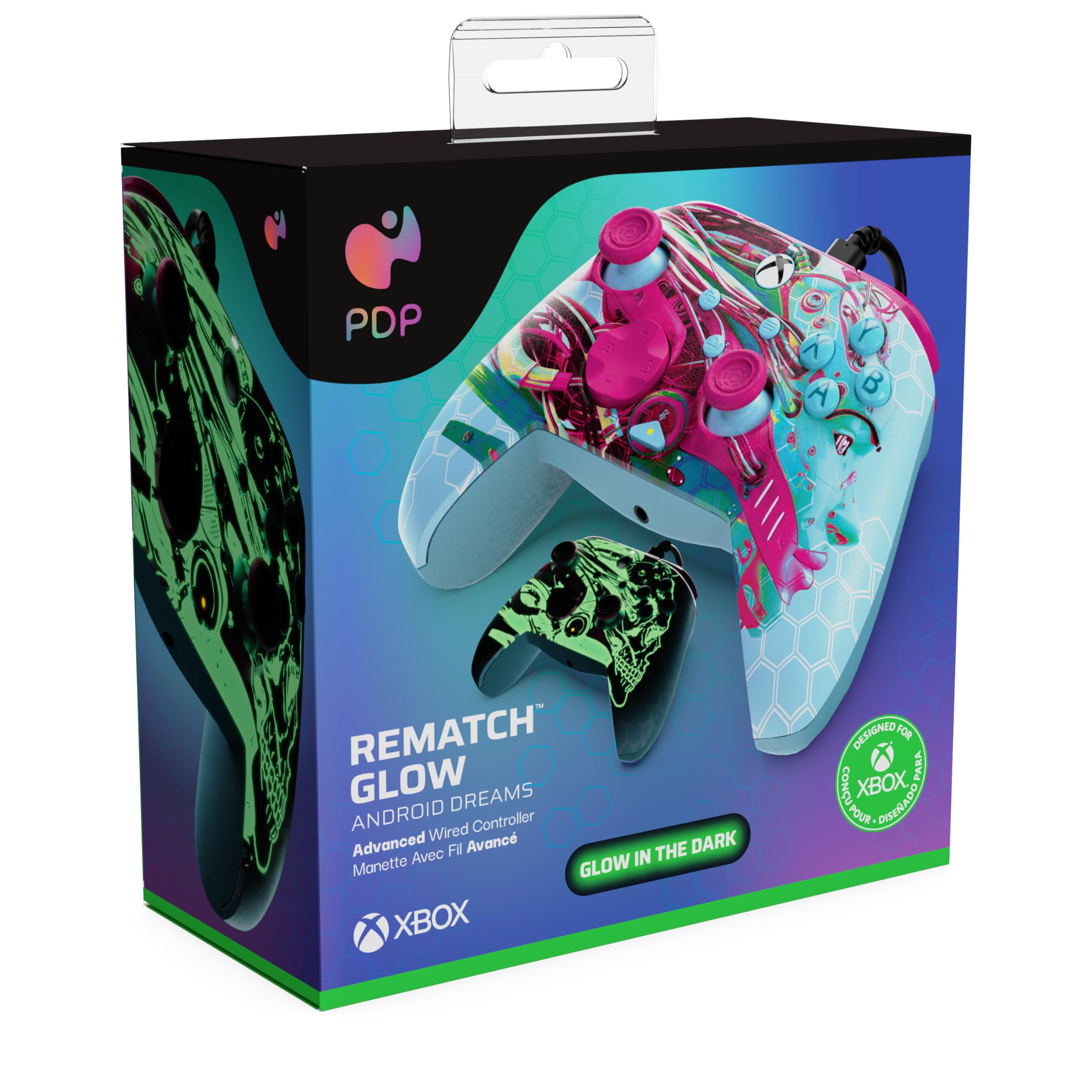 PDP Xbox REMATCH GLOW Wired controller ANDROID DREAMS