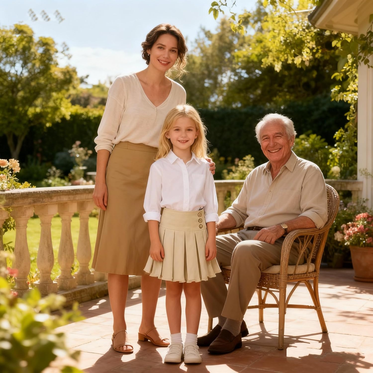 Bienzoe Girls School Uniform Skirt: Kids Adjustable Waist Stretchy Pleated Skort - Image 2