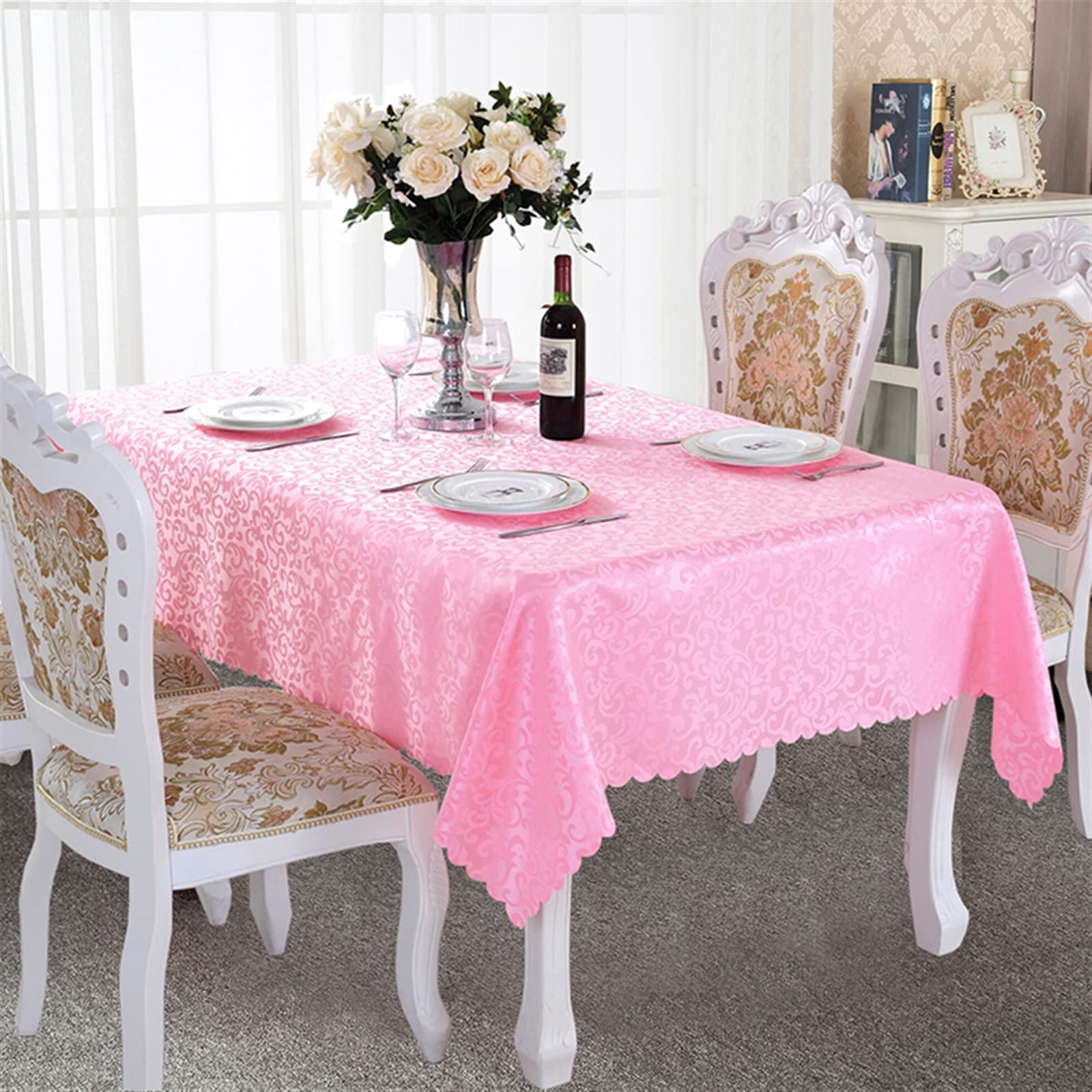 Mantel De Comedor Rectangular Cubierta Protectora de Lujo for Mesa de Decoración De Mesa De Comedor, Tela de Mantel Jacquard Rectangular ecológica for Restaurante de Bodas Moderno