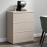 Vista 1 de SICOTAS Sideboard Buffet Cabinet with Storage, Modern Fluted Accent Credenza with 3 Larger Drawers, Mid Century Media Console Table Coffee Bar