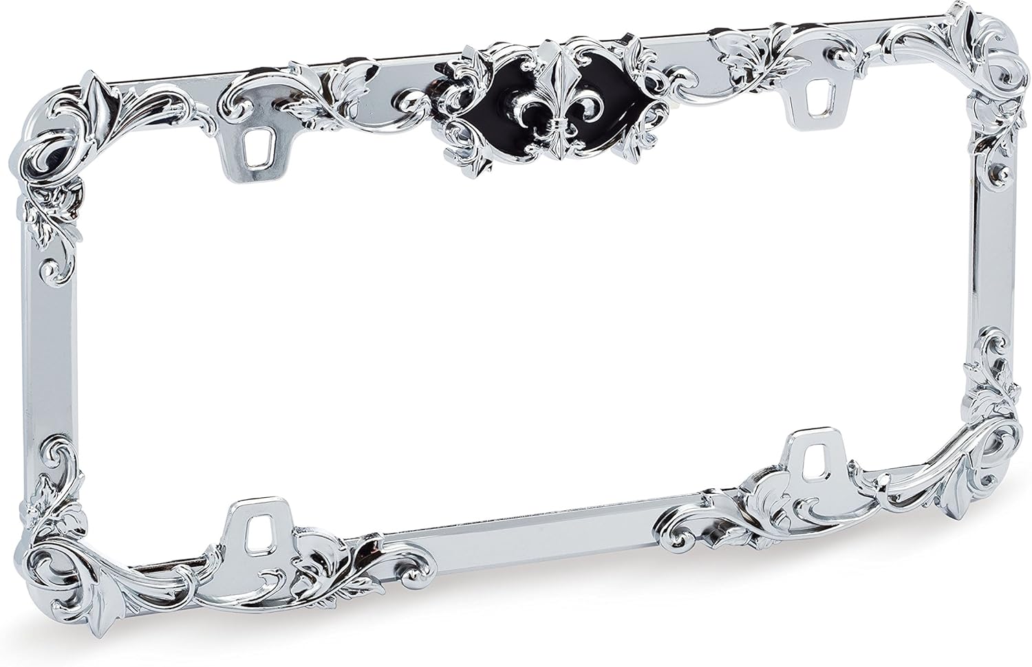 Cruiser Accessories Fleur De Lis License Plate Frame with Adjustable