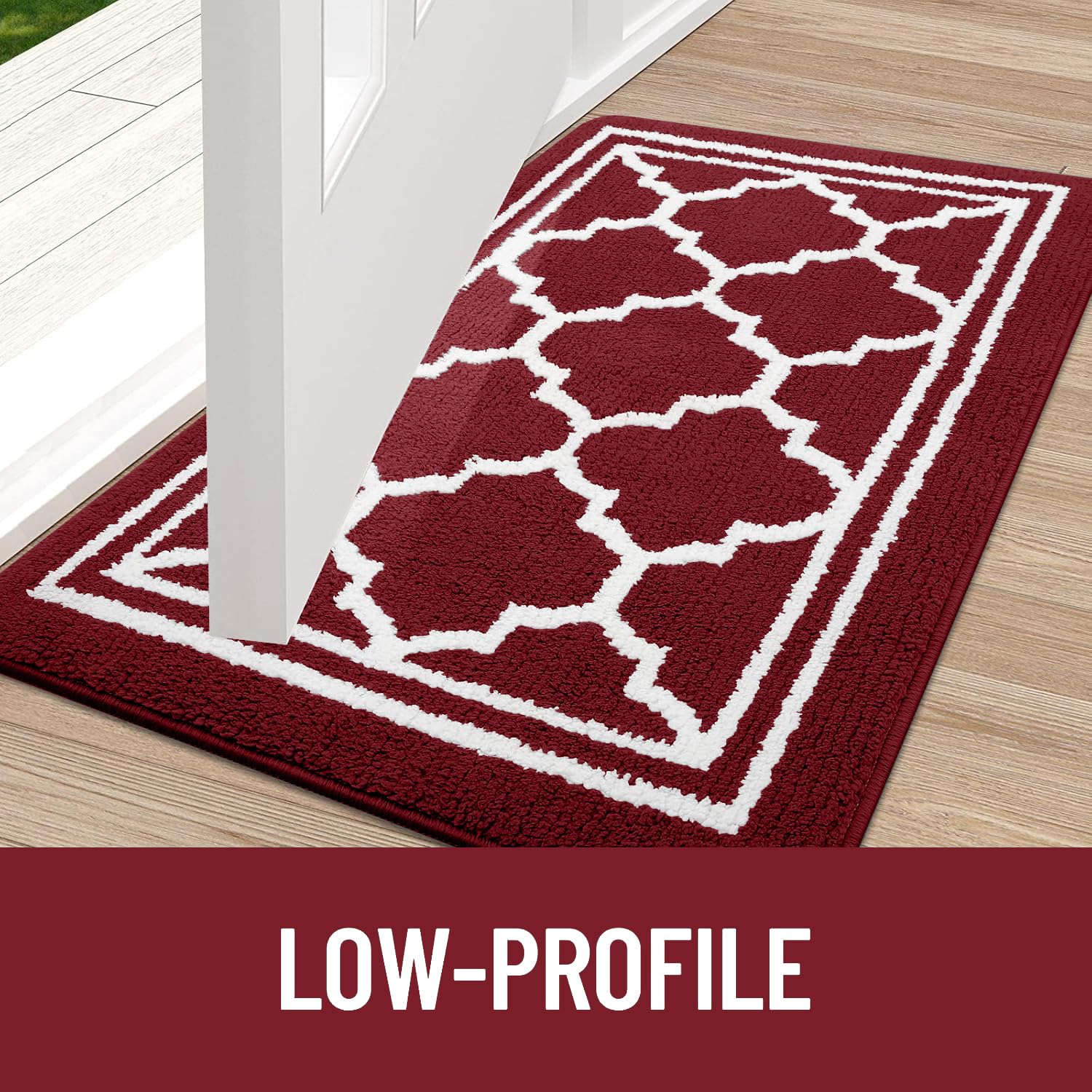 Homaxy Washable Door Mats Indoor, Dirt Trapper Mat Absorbent Non-Slip Low Profile Doormat for Entrance Inside, Kitchen - Image 4