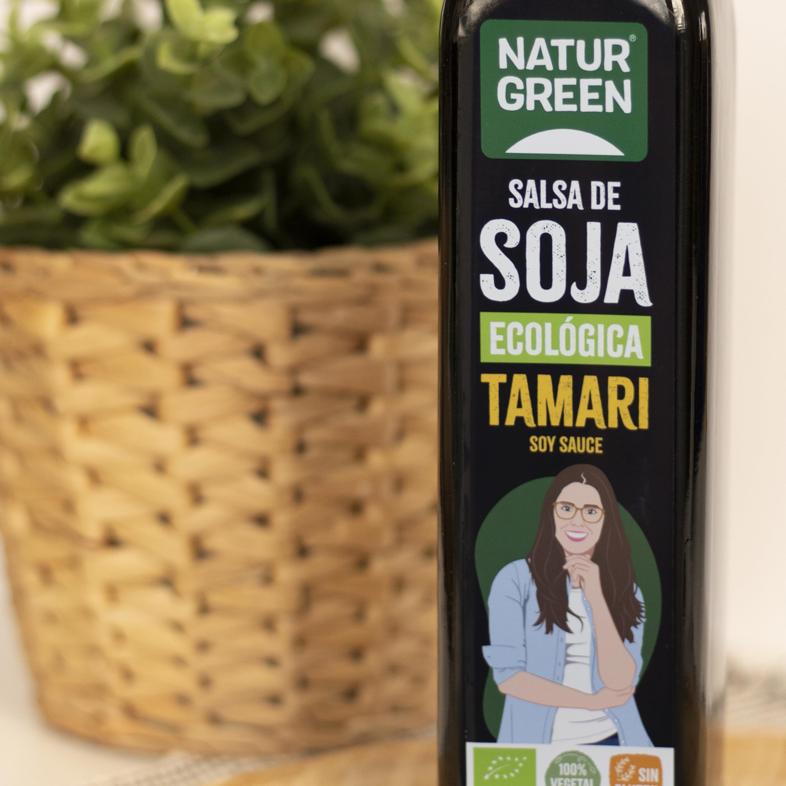 NaturGreen - Tamari Salsa de Soja Bio, Pack 6 x 500 ml, Condimento Ecológico, Alternativa sin Gluten, para Cocinar y Aderezar, Ecológico Certificado