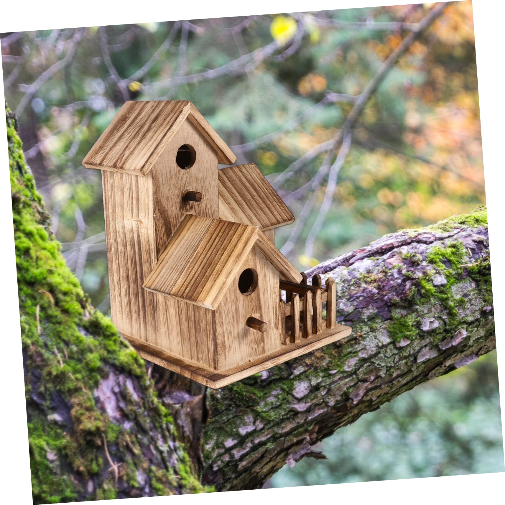 POPETPOP Casetta per Uccelli in Legno da Esterno per Pappagalli e Canarini, Nido Creativo a Forma di Casetta, per Pittura Fai-da-Te e Artigianato