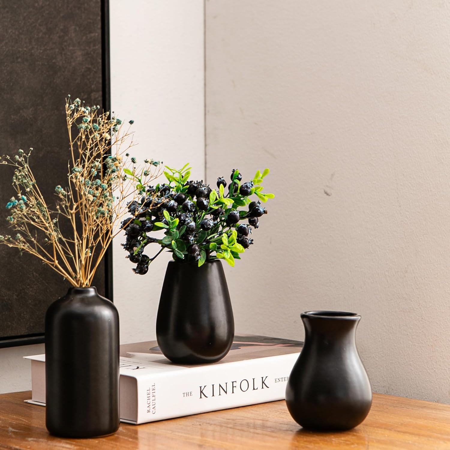 Ceramic Bud Vases, Black Mini Vase Set of 11, Small Pottery Vases for Flowers Mini Ceramic Vases for Pampas Grass Vase Bulk for Wedding Table Centerpieces Decoration Boho Home Decor - Image 7