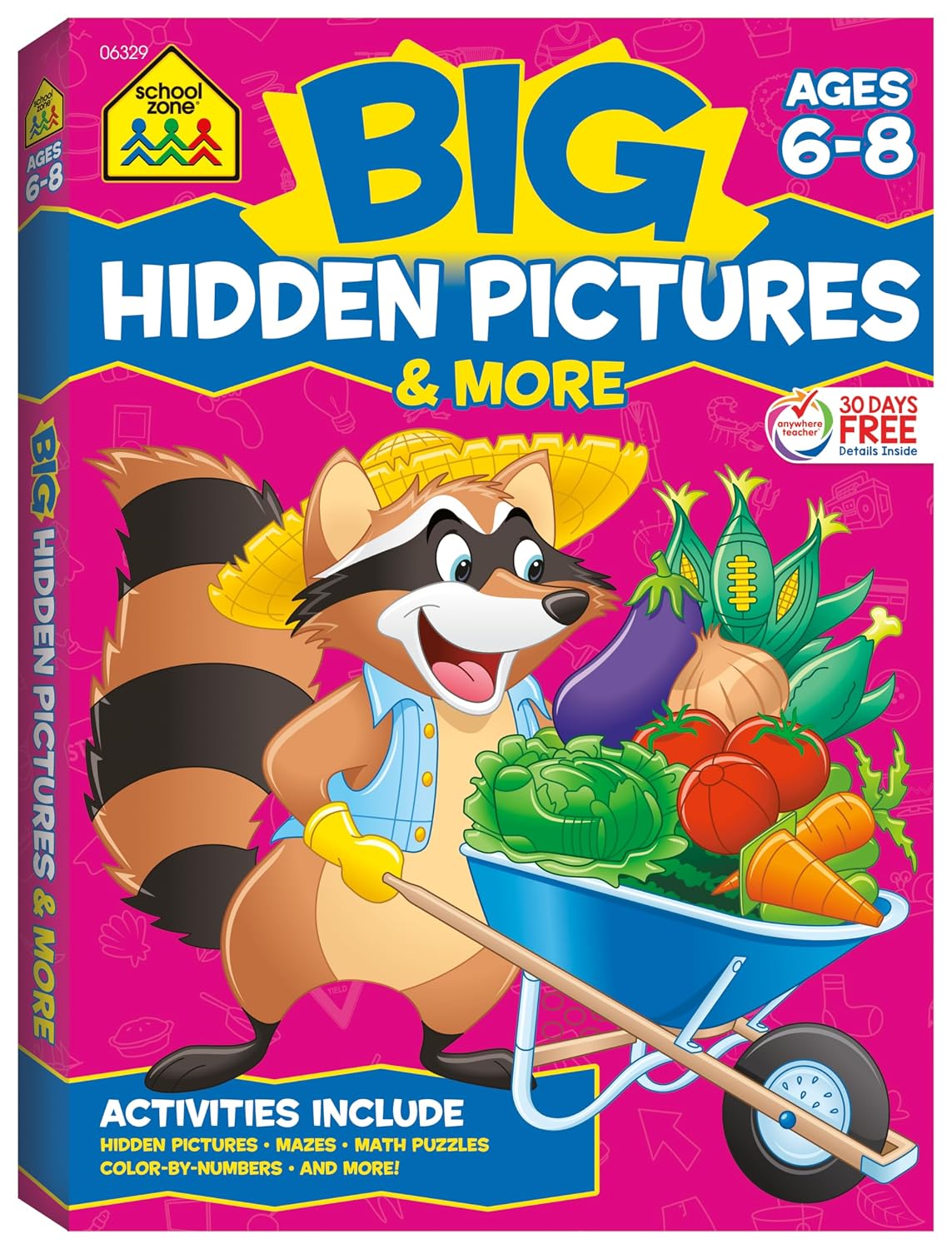 School Zone Big Hidden Pictures & More Workbook: 320 Pages, 1st Grade ...