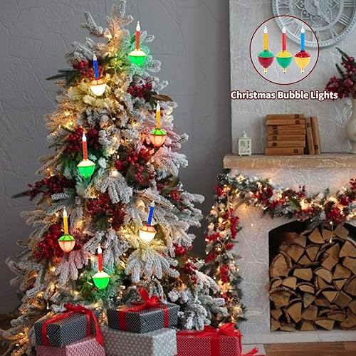 Miniatura 6 de Luces de burbujas de Navidad multicolor con 7 bombillas transparentes, certificación UL para iluminación de celebraciones navideñas, alambre verde