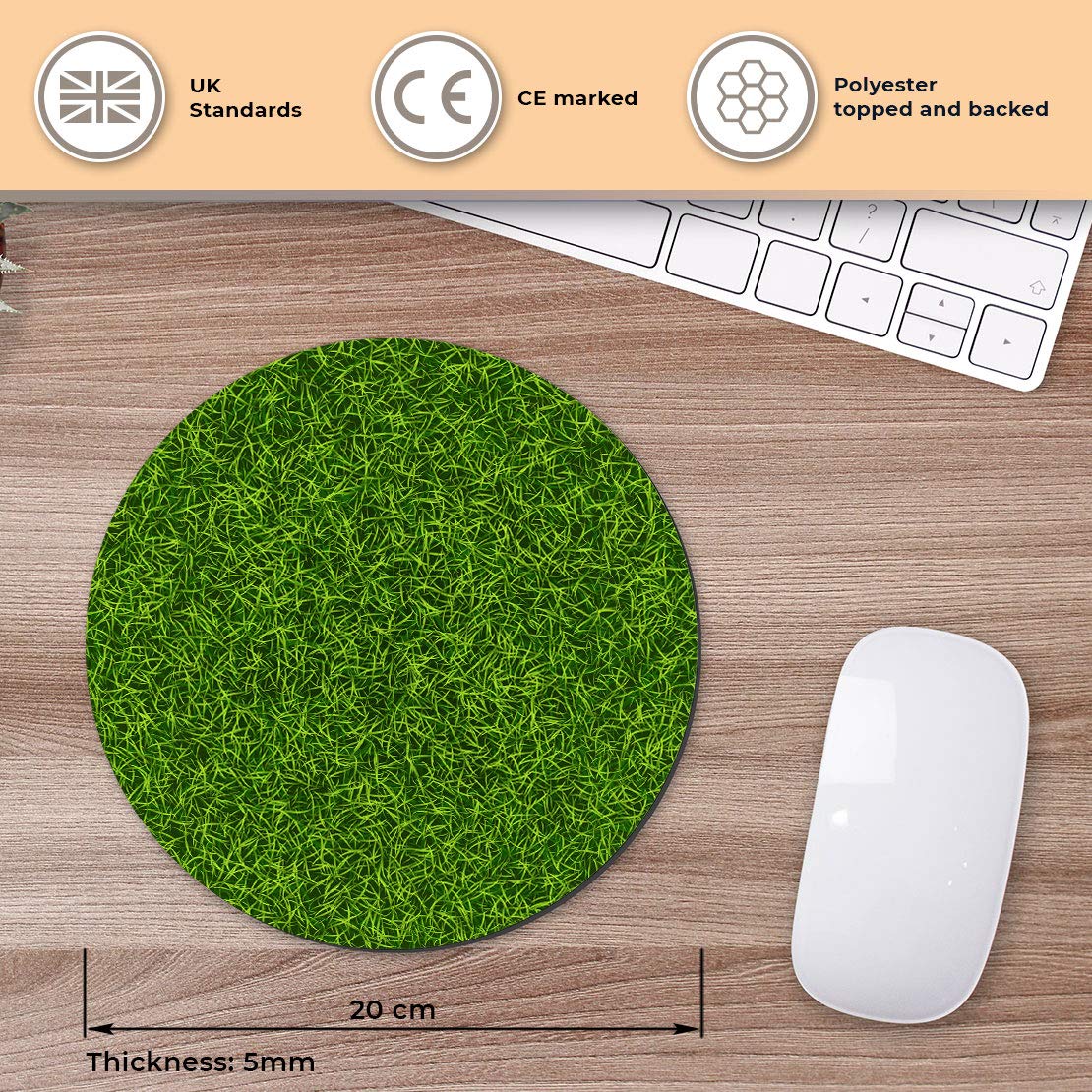 Tappetino Per Mouse Rotondo Destination Vinyl – Gomma Morbida 5mm, Ø20cm, Antiscivolo