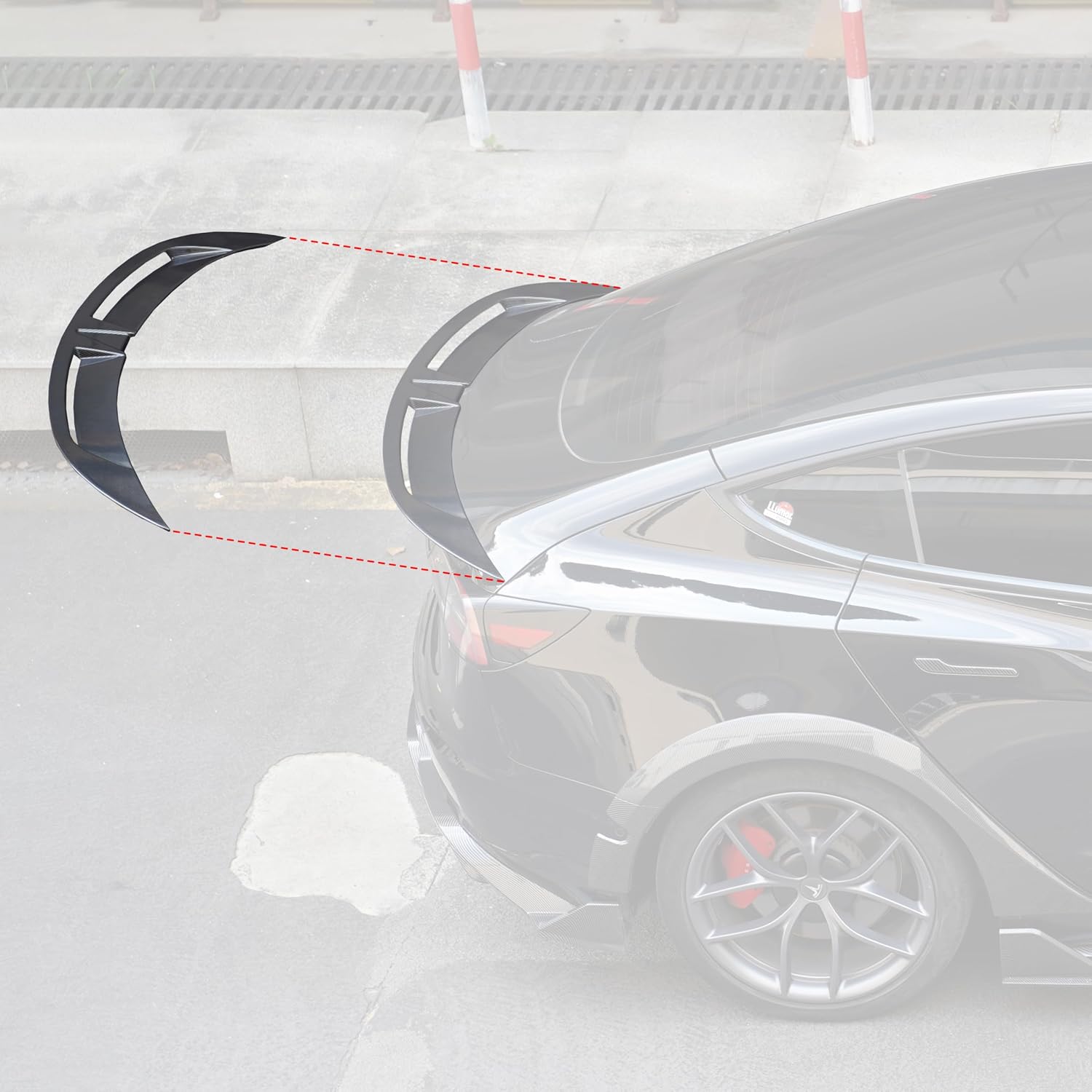Rear Spoiler Wing Compatible with 2017-2026 Tesla Model 3 & Model 3 Highland,Tubro Style ABS Material Rear Trunk Lip Spoiler Tail Wing (Matte Black)