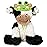 Hopearl Adorable Plush Cow Toy with Cute Tiny Knitted Frog Hat Floppy Dairy Cattle Soft Stuffed Animal Gifts for Boys Girls Kids Toddlers, 9\'\'