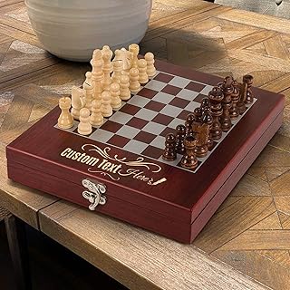 Personalized Rosewood Finish Chess Set