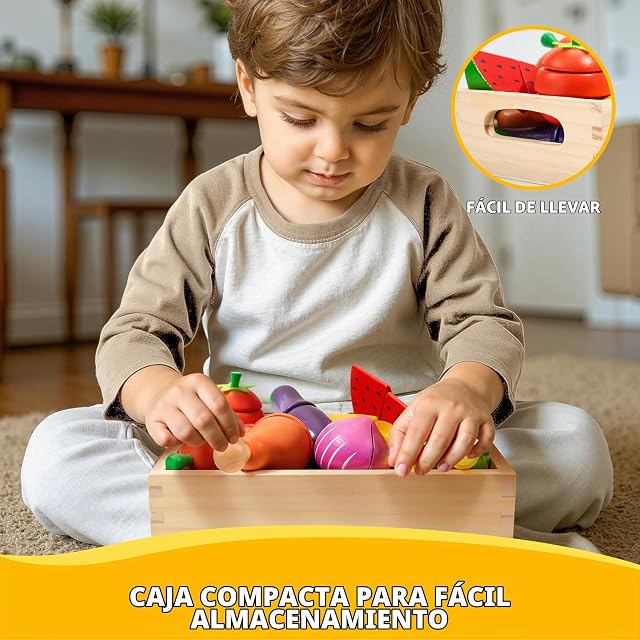 Foto 3 de 7 de SYNCFUN Frutas y Verduras Juguete Madera