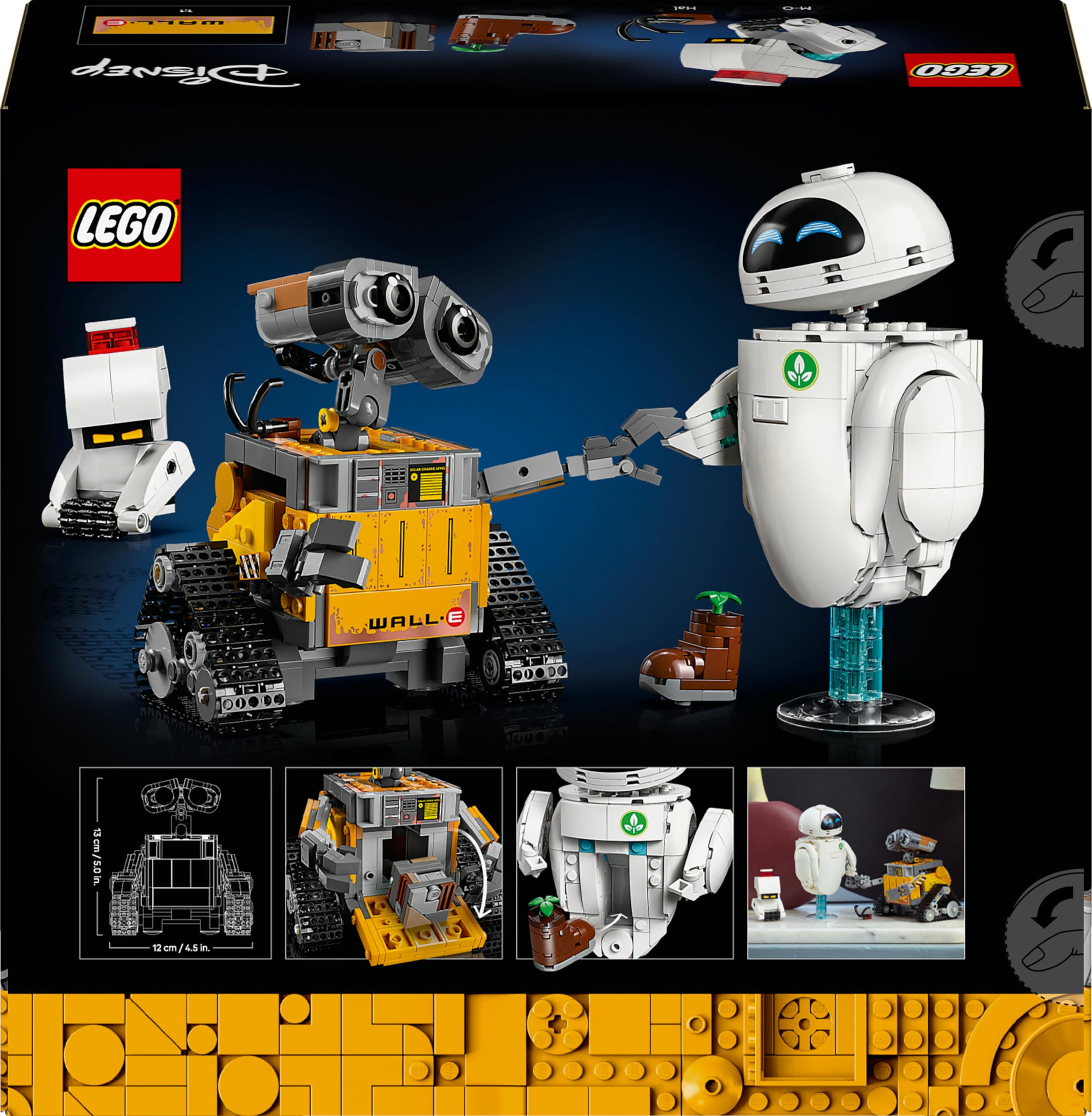 LEGO | Disney Pixar Wall-E y Eve - Kit de Maquetas para Adultos - Robots de Ladrillos con Figuras de M-O y HAL - Decoración para el Hogar - Regalo Coleccionable para Fans de la Película 43279