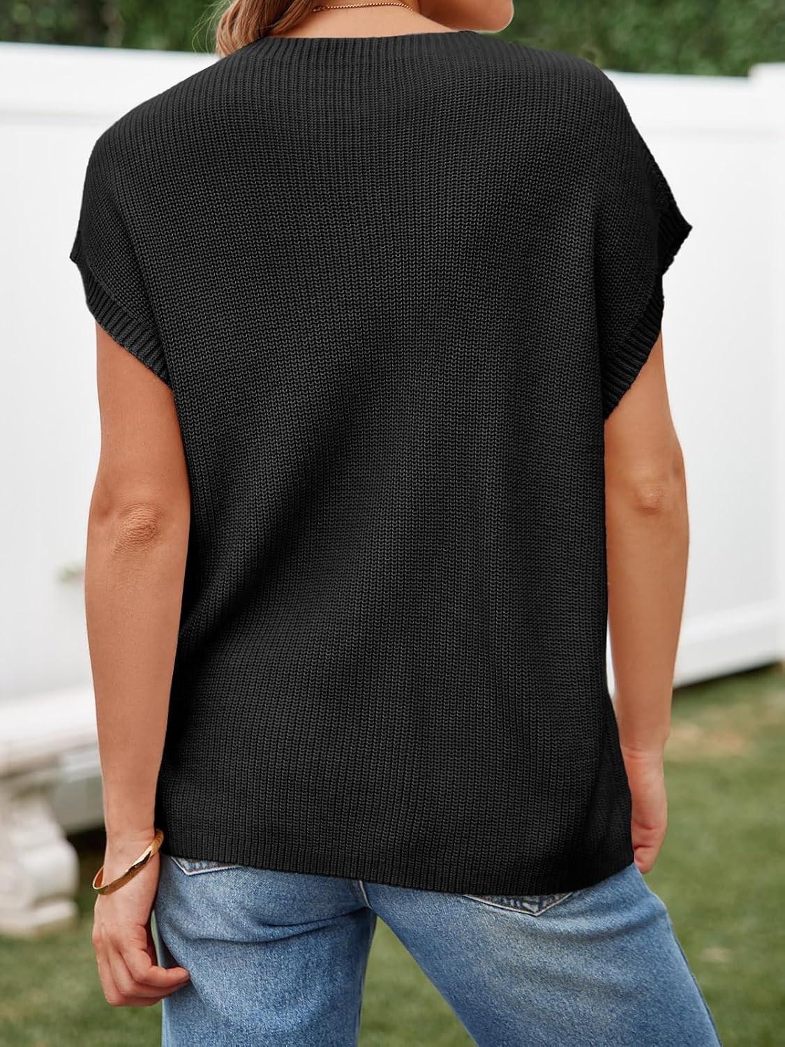 Imily Bela Summer Fall Short Sleeve Sweater for Women 2026 Crew Neck Ribbed Knit Vests Trendy Pullover Tops - Image 4