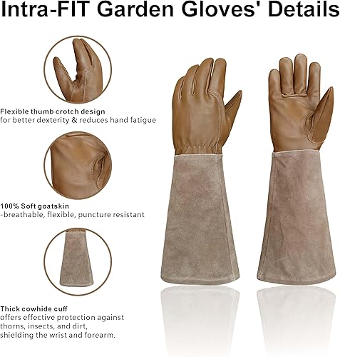Miniatura 9 de Guantes Intra-FIT de jardinería, diseño de rosas, color morado, magenta, azul, verde oliva, azul claro, rosa claro y rosa fuerte, unisex