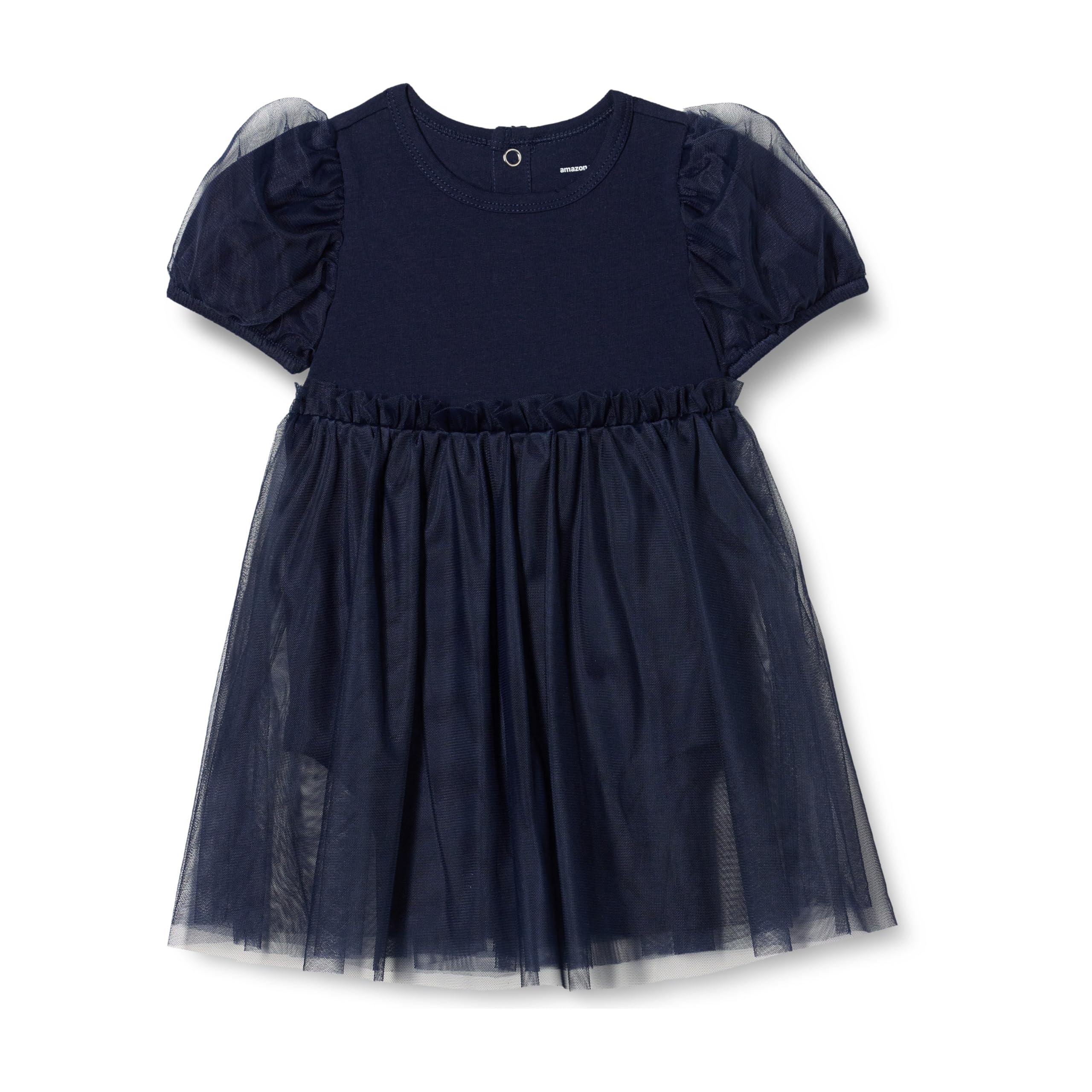 Amazon Essentials Baby Girls' Tulle Body Dress, Navy, 18 Months