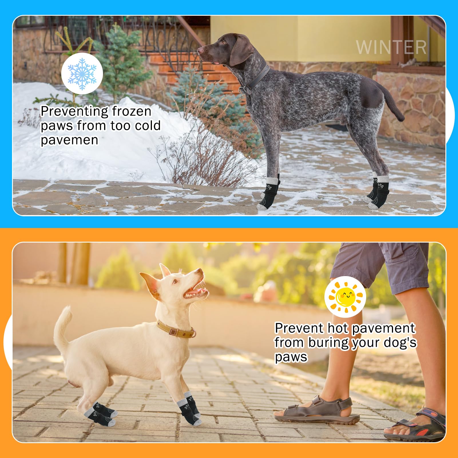 SCENEREAL Calzini per cani per evitare di leccare le zampe, Black Pearl Paw S